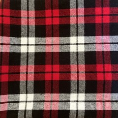 Black Red White Flannel Plaid Check Fabric Cotton 1.8 Yards