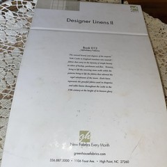 Fabric Sample Book Greenhouse Fabrics LINENS ll Upholstery Fabric 29 Swatches