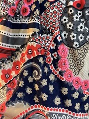 Vintage 1970’s MOD Mid Century Geometric And Floral Fabric