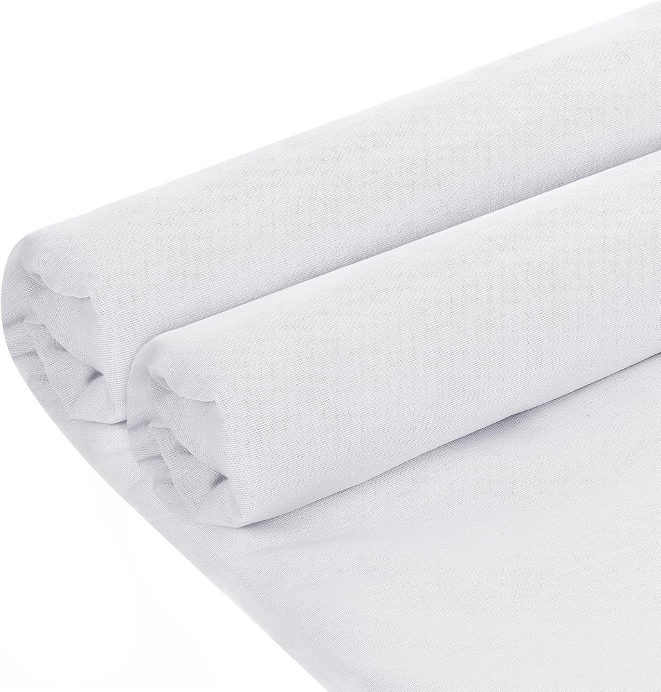 White Cotton Muslin Fabric, 10 Yards x 59 Inches, Bleached