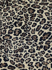 Leopard Print Sewing Fabric Crisp Silky Synthetic 3 Yards Small Print Brown