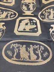 Egyptian Black Gold Print For Dress Designer Fabric clothing dressmaking ’02