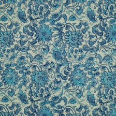 P Kaufmann MANADO GEYSER Cotton Blend Blue Floral Drapery Uph Fabric
