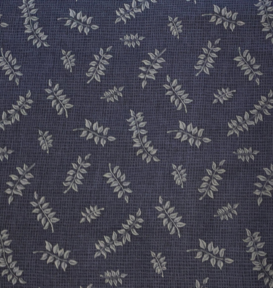 By 1/2 Yd “Wilderness Trail” by Moda Navy Blue w/Branches & Leaves Cotton Fabric