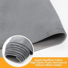 Suede Headliner Fabric with Foam Backing Material – Grey 85*60 Inch