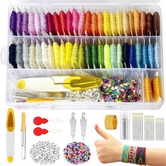 400 + Stück Freundschaftsarmband-Schnur-Set, String-Armband-Bastel-Set mit…