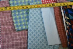 Lot, Striped & Gingham Cotton Pieces & Scraps, 3 Pound & 5 Oz, S123