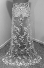 WHITE Beaded Sequins Embroidery Bridal Lace Fabric 50” Width Sold By The Yard