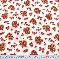 Vintage Fresh Pickin’s Artistic Expressions Strawberries Cotton Remnant 13″x42″