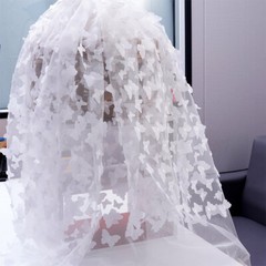 3D Butterfly Mesh Tulle Cloth Gradient Organza Wedding Party Skirt Sewing Fabric