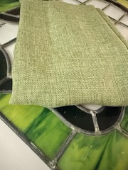 Upholstery Green Fabric 2 Cuts 38×50 in Each (2.8 Yards Total) Linen Look New
