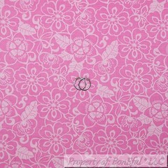 BonEful Fabric FQ Cotton Quilt Pink Light Girl Flower Small Breast Cancer Garden