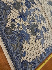 Vintage ADRM Dua Sekawan Floral Batik Sarong Blue Birds Flowers 40”x 90”