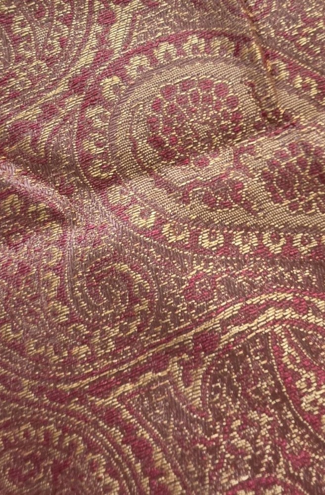 Golden Yellow & Red PAISLEY Deep BOUTIQUE Reversinlble? Fabric 41 X 45