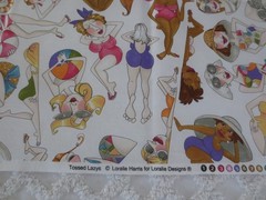 5190. TOSSED LAZYS by LORALIE HARRIS Craft, Quilting COTTON FABRIC–44″ x 1 yd.