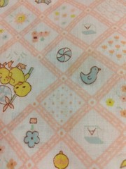 VTG Pink Baby Toddler Nursery Themed Pastel Farm Miniature Print 44″x54 “