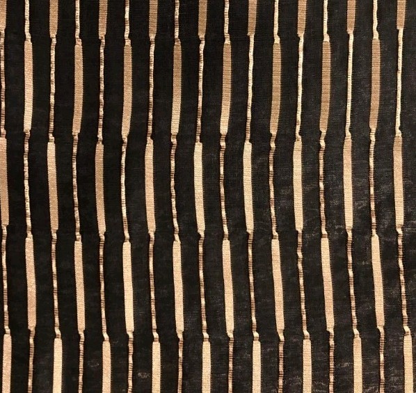 Sheer Fabric 116″ X 216″ Gold Striped Strands Organza Event Curtains Material