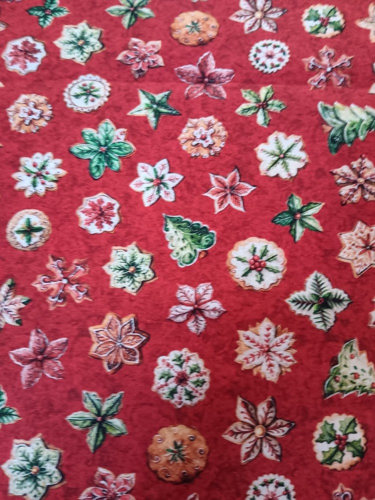 Cotton Quilt Sew Fabric Digital Print CHRISTMAS COOKIES Soft Brushed Cotton BTY
