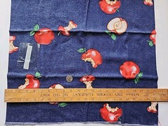 2x Lot Blue Red Apple Print Cotton Sewing Craft Quilting Fabric Interior