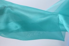 Blue Crystal Organza Fabric by the Yard, Sheer Shimmer Organza for Dresses