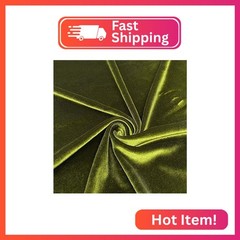 Valentina Textile Inc Stretch Velvet Fabric is 58/60″ inches Wide (1 Yard, Olive