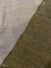 Gambiered Silk Linen Denim Fabric Natural Dye Mud Silk By Half YARD 45momme