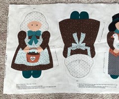 Vintage Cut and Sew Dolls & Cat Pillows Cranston Print Works Jacob & Sarah Jane
