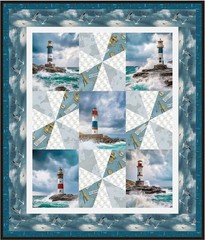 Henry Glass – Coastal Guardians – Repeating Border Stripe – Blue/White, BTY