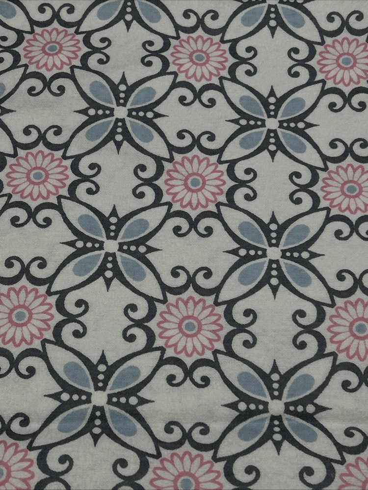 JoAnn Snuggle Flannel Fabric 3 Yards Pink and Blue Floral Swirl 42″ NEW