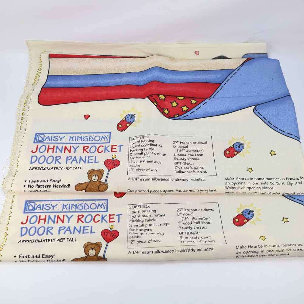 Lot 2 Daisy Kingdom Johnny Rocket Door Panel Patriotic 4th of July Flag Cut Sew