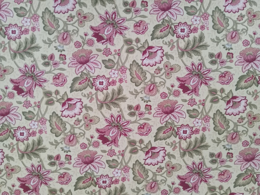 Mill Creek Fabrics Pink Jacobean Floral Pattern Drapery Upholstery Fabric 10.5 Y