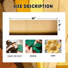 8 Rolls Felt Fabric Sheet Bulk 8″x36″ 1.6mm Thick Soft Felt Sheet 8 Assorted