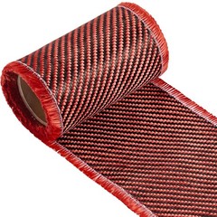 9.84ft x 4in Red Carbon Fiber Twill Weave: Industrial Strength for Multiple Uses