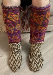 Vintage Hand Loomed Colorful Wool Sox from Nepal. Adult Size Never Used Unisex