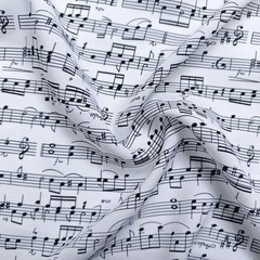 55” Wide Music Patterned Rayon Material Soft Dress Shirt Robe Fabric Viscose