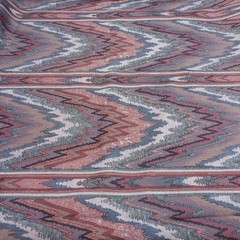 Vintage 1989 House N Home Flamestitch Drapery Fabric Mauve Blue 3 Yds 9″ x 56″
