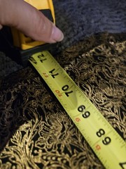 42 x 73 Black and Metallic Gold Floral Damask Fabric Buttercream for JOANN