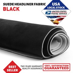 Black Suede Headliner Fabric Polyester Backing for Car Roof Panel Lining 80″x60″