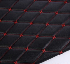 Thick Faux Leather Fabric Sponge Quilted Embroidered Car Interior Material Trims