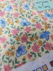 2x Cranston Pink, Yellow Botanical Cotton Quilting Sewing Fabric 1.8yd + Remnant