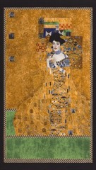 23.5″ X 44″ Panel Gustav Klimt Symbolist Painting Gold Fabric Panel (D683.86)