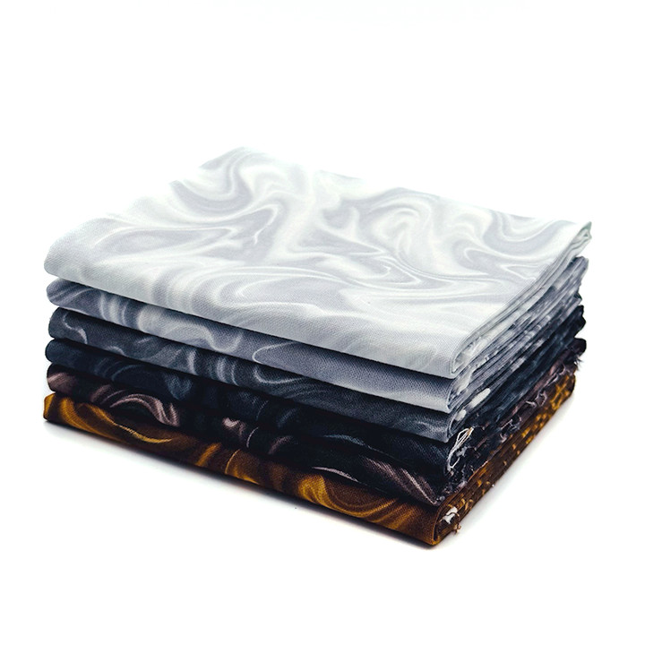 6 Fat Quarters — Marbleized by Kanvas Studio / Benartex Better Basics (Set #1)