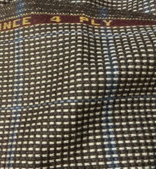 Ermenegildo Zegna High Performance 4 Ply Wool Fabric Brown Check 2.0m / 2.2yd