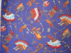 Indian Head Dress Moccasins Fetishes Toss 39″ x 43″