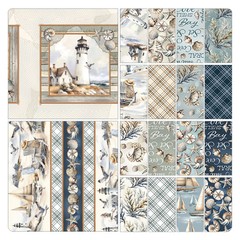 BENARTEX – Coastal Escape by Nicole Decamp – Coastal Shells – Ocean ,1/4 yard