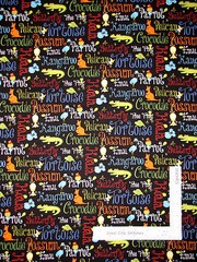 Australia Koala Kangaroo Fabric Half-Yard Cotton by Henry Glass Aussie Mates