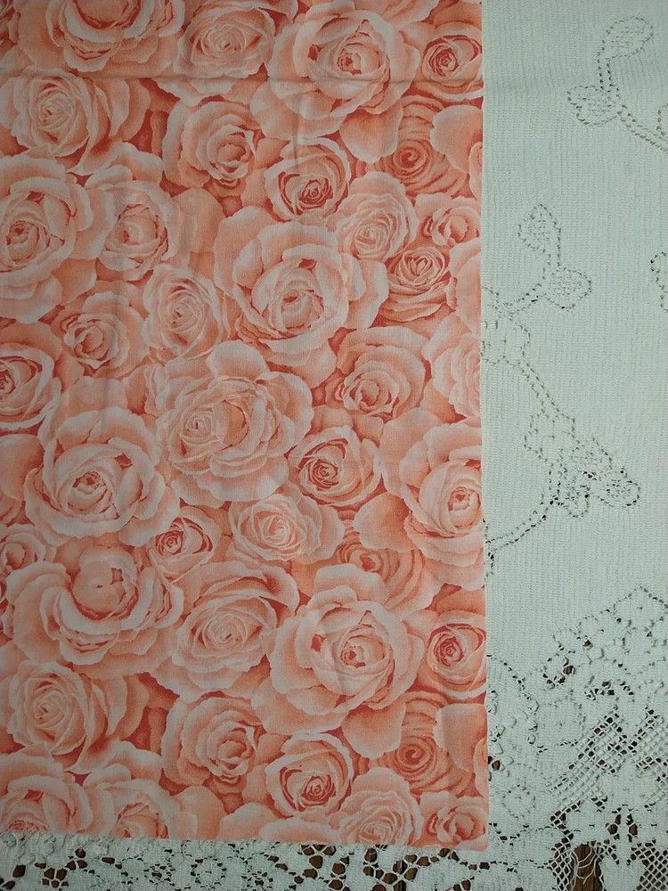 REMNANT Packed Pink Roses JoAnn Fabric Large Floral Cotton Quilt Fabric 14×22″