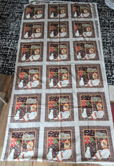 Fabri-Quilt Ozark Calico Winter Cat Girl Cheater Fabric 5.33 YDs Uncut 1970s