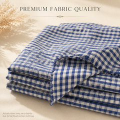 Yarn Dyed Cotton Check Fabric Country Kitchen Curtain Apron Craft Blue Green 1Yd