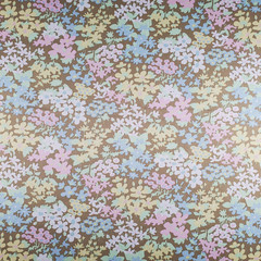 Vintage 70s Polyester Fabric Floral Brown Pastels 82 x 57